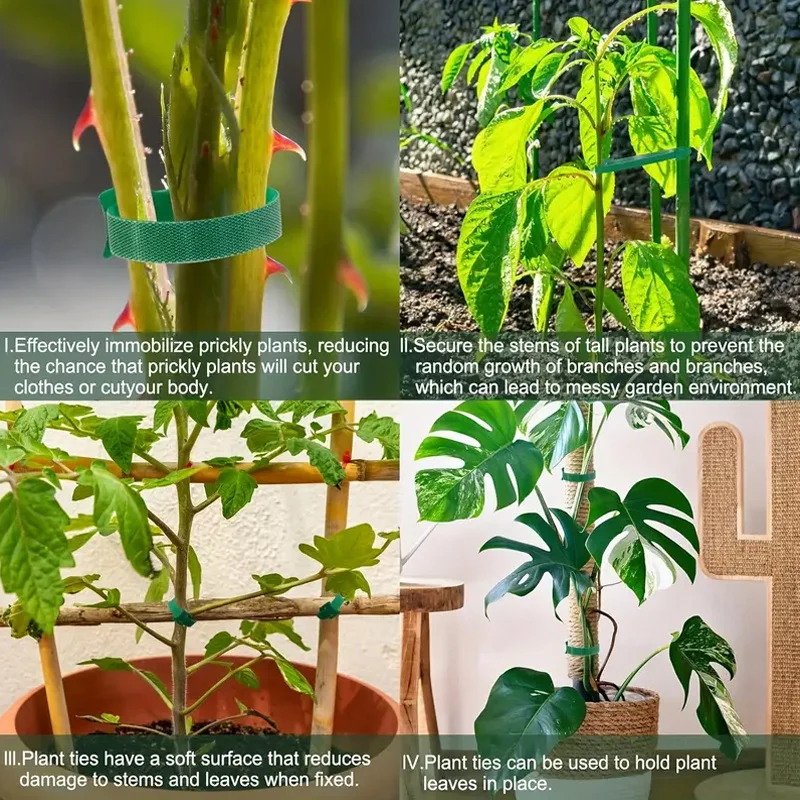 100PCS Velcro zip ties, plant ties, non slip garden ties