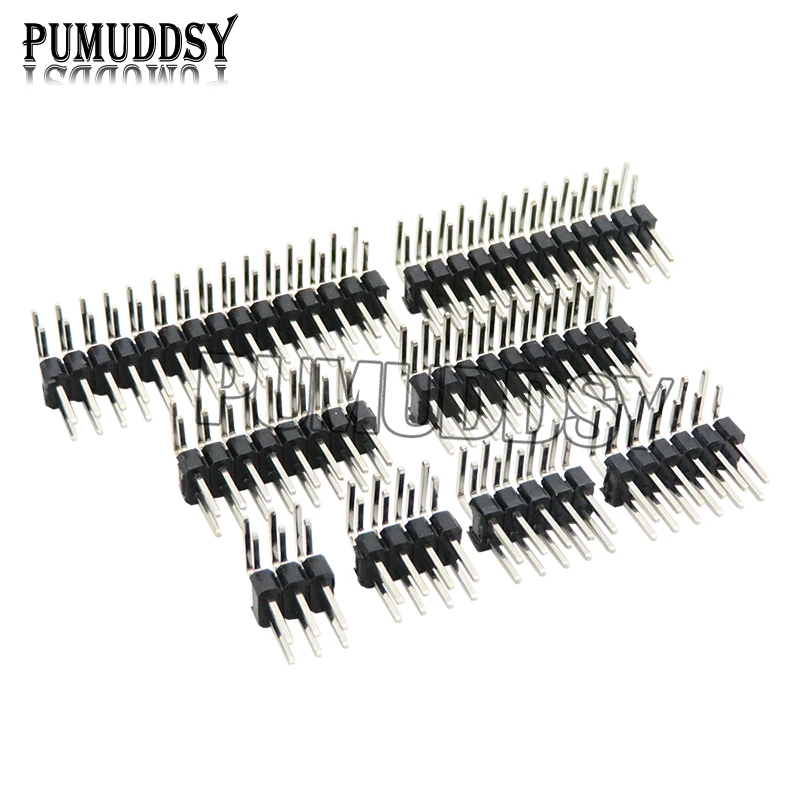 R/A 2.54mm Double Row Right Angle Male Breakaway PCB Board Pin Header Connector Pinheader 2 * 3/4/10/12/15/40Pin For Arduino