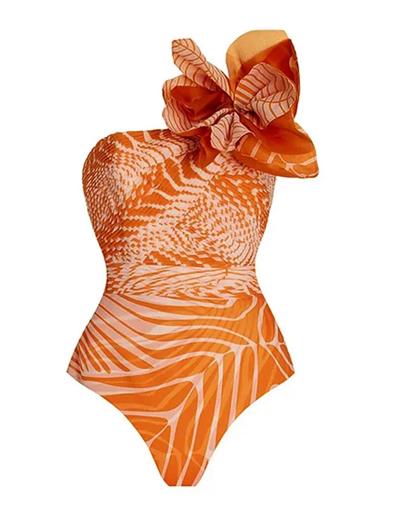 2024 Sexy One Shoulder Swimsuit For Women 3D Three-Dimensional Flower Swimwear And Beach Dress Bathing Suit Swimming Suit Bather