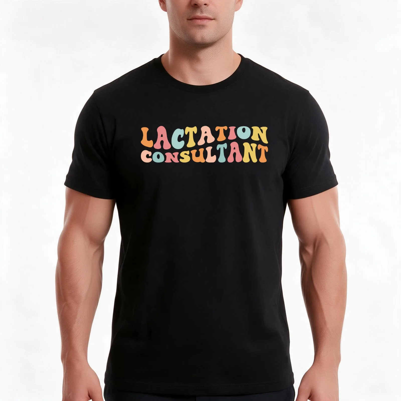 Lactation Consultant T-Shirt, Summer Casual Cotton Tee, Oversized Streetwear Tops, Vintage Graphic Print, Loose Fit Short Sleeve
