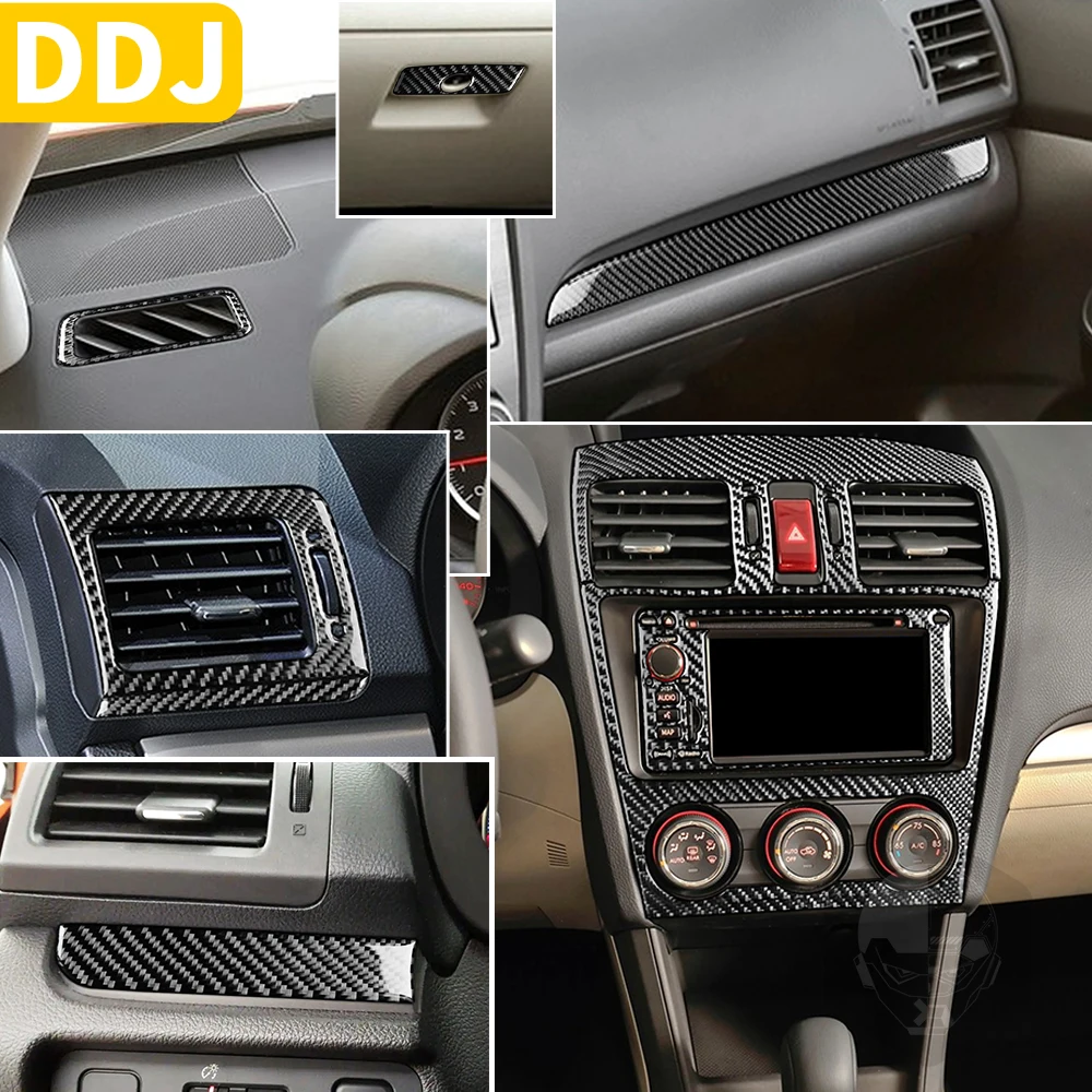 For Subaru Impreza 2012-2016 For XV Crosstrek 2013-2017 Accessories Car Carbon Fiber Interior Gear Instrument Set Trim Sticker