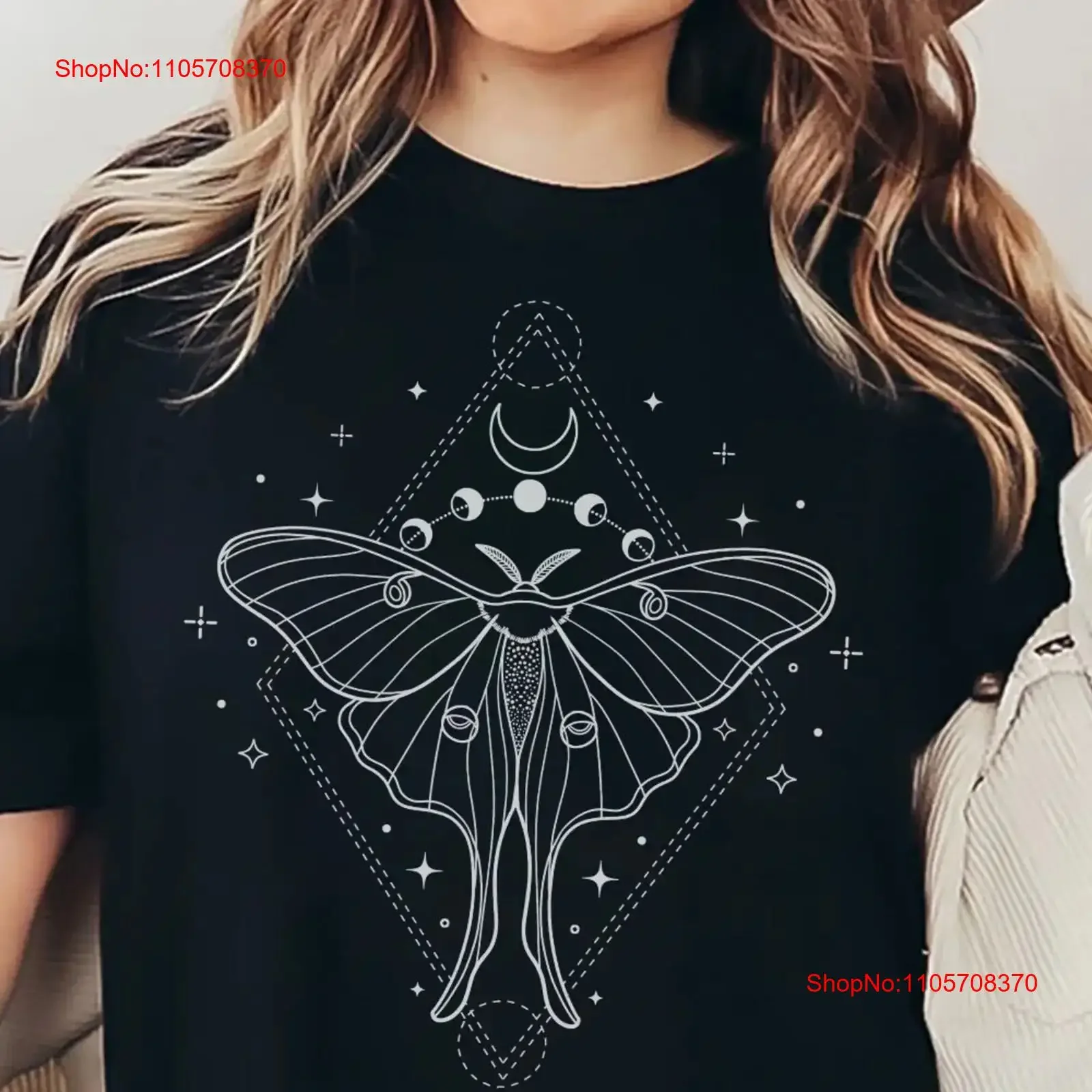 Luna Moth shirt sweater dark academia clothing Cottage core witchy insect T Bug top Goblincore Moon phases vintage Washed Soft