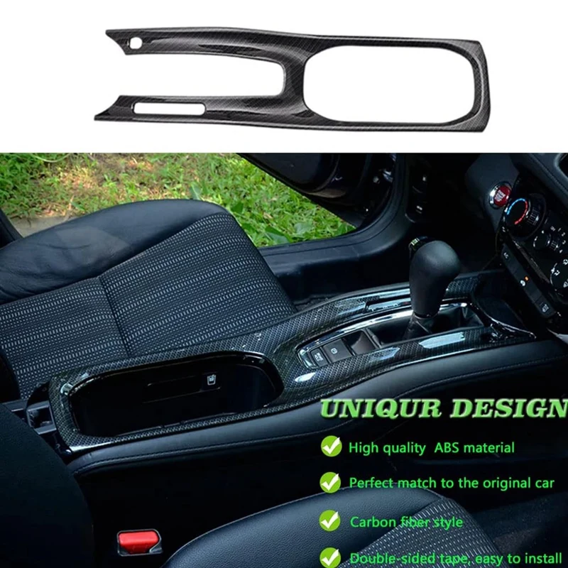 Center Console Gear Shift Panel Cup Holder Cover Trim Accessories For Honda HRV HR-V VEZEL 2015-2022 ,ABS Carbon Fiber