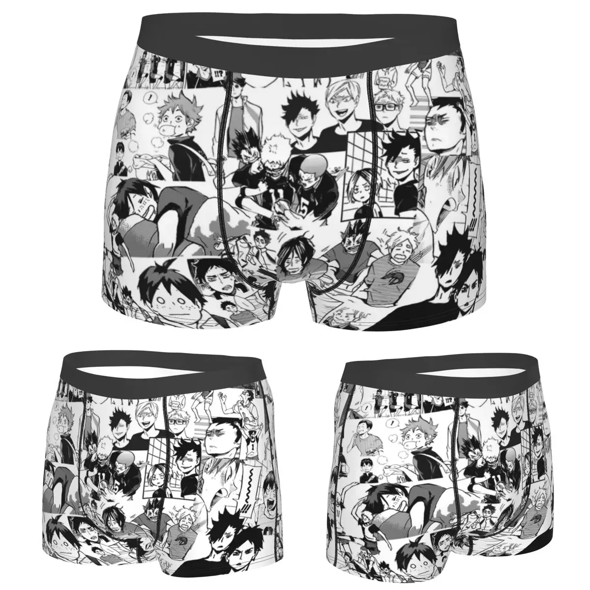 

Boxer Underpants Shorts Haikyuu!! - Manga Collage Panties Male Breathable Underwear for Homme Man Boyfriend Gifts