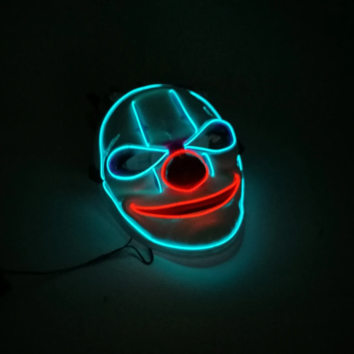 Funny Clown Mask Halloween Glowing Mask Smiling  Full Face Headgear Mask Decorative Party Mask Adult Cosplay Mask