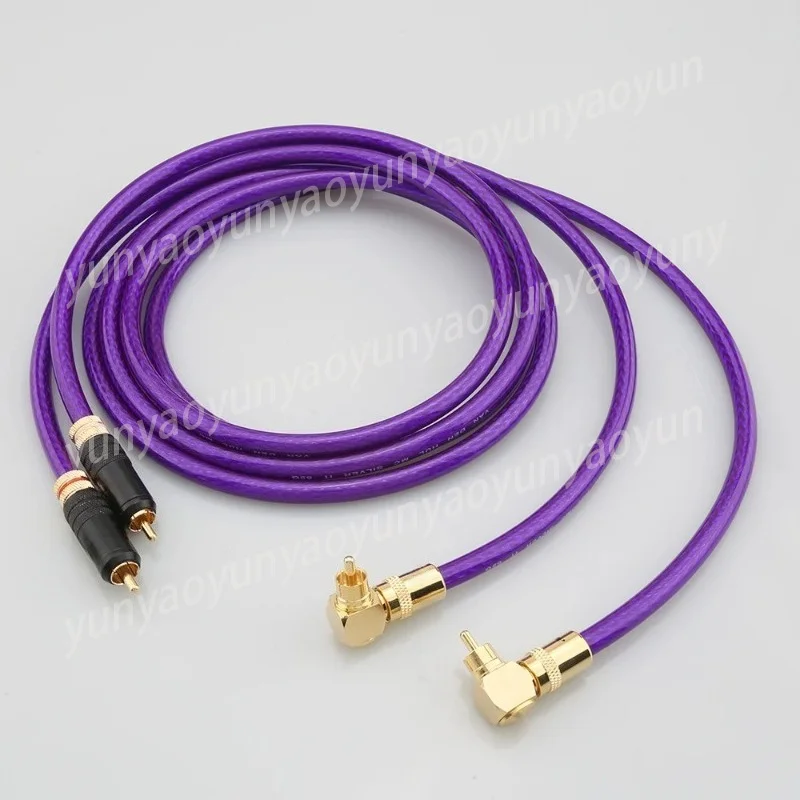 HiFi Silver Plated Angled Cable With 90 Degree Right Angle Plug Connector