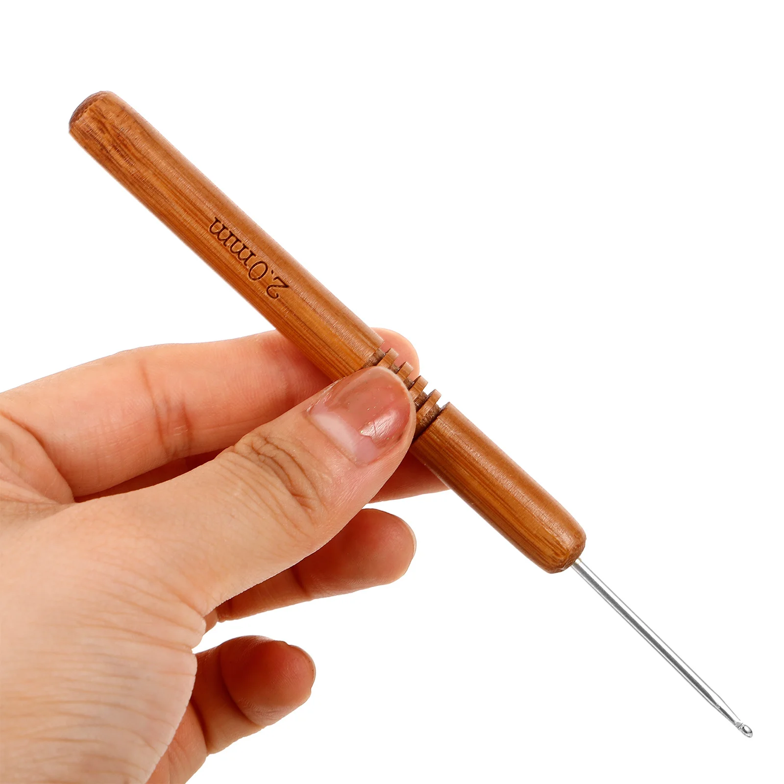 

9Pcs Smooth Polished Crochet Needle Set Kit Bamboo Handles Aluminum Tips for DIY Knitting Sweaters Hats Gloves