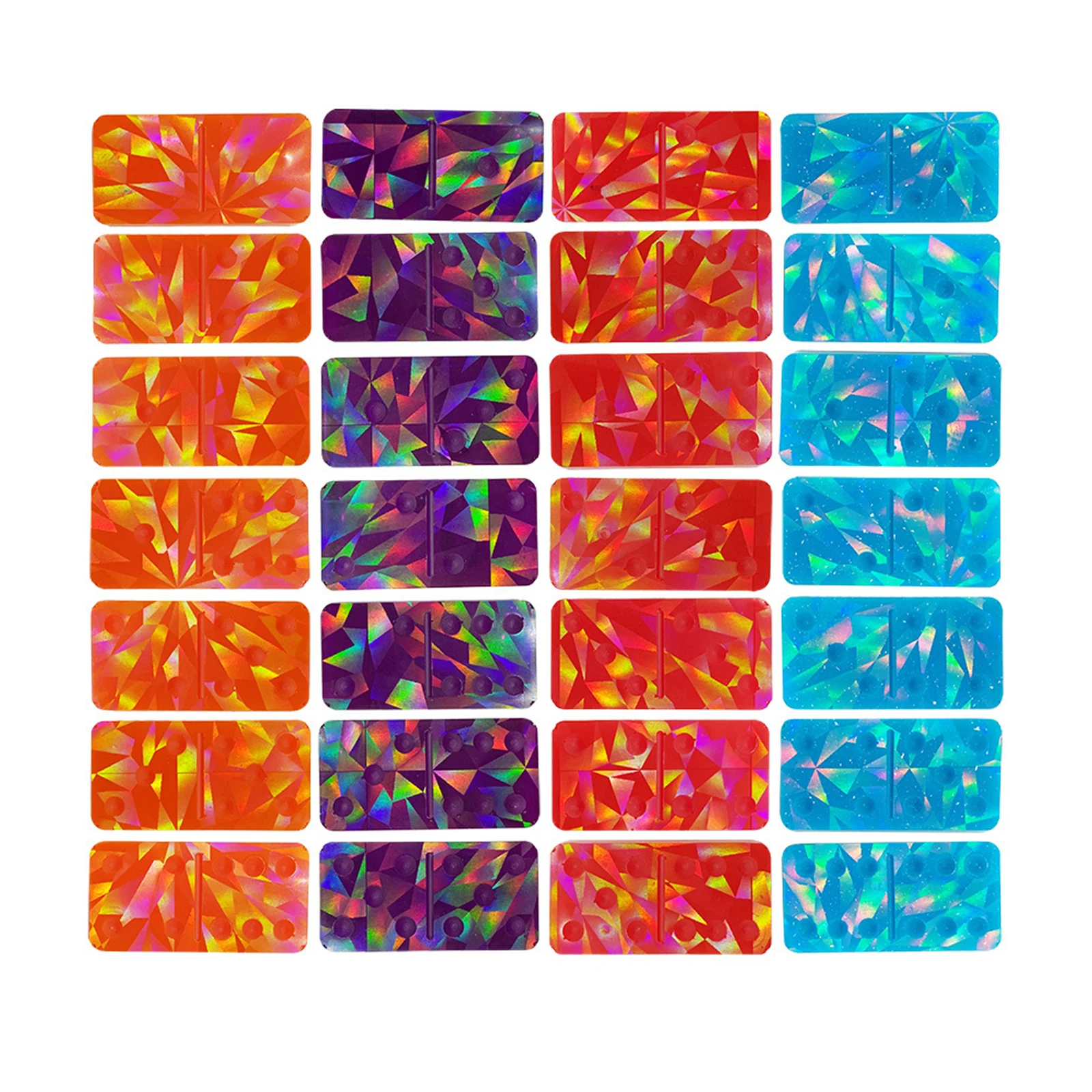Stampo da gioco Domino Stampi per cioccolato olografici in silicone Stampo per barra di cioccolato olografica per stampo per cioccolato in argilla epossidica