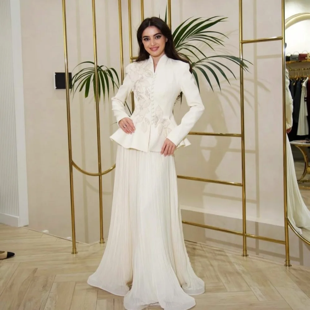 

Customized Applique Long Sleeves Women's Evening Gowns A-line Long Dresses Bespoke Occasion Elegant Party Wedding