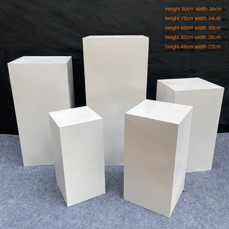 Pedestal Stand for Wedding Supplies, White Cake Cube, Square Column, Plinth Stand, Display Plinth, Supplies