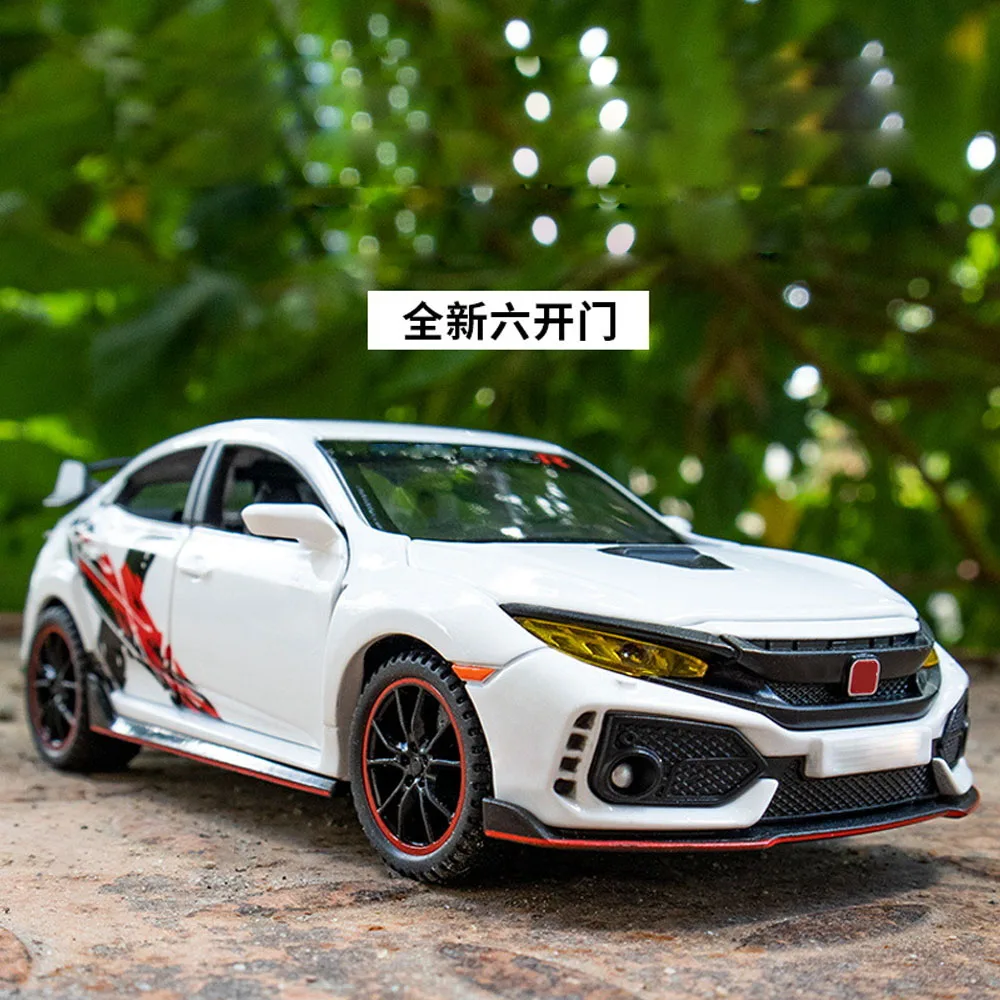 Car model scale 1:32 FOR Honda civic TYPE-R Alloy material car model Car model collectible ornaments Automotive Interior