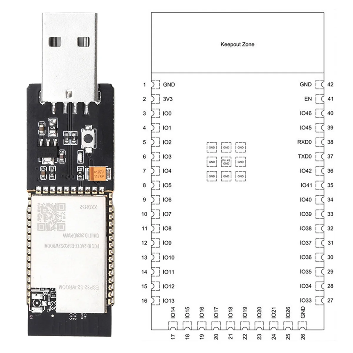 AT87-ESP32-S2 Development Board Onboard ESP32-S2-WROOM Module USB Port for PS4 9.0 Flashing and Tossing Version 4MB Flash