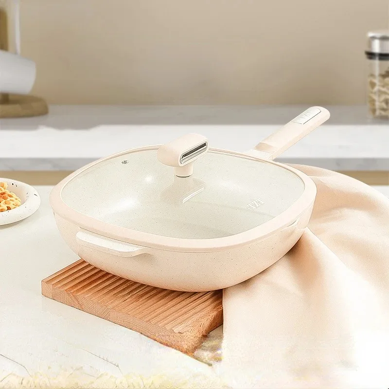 Ceramic Fryer Without Chemical Coating Non Stick Flat Bottomed Stewed Vegetables Deep Frying of Maifanshi Cast Iron Cookware G