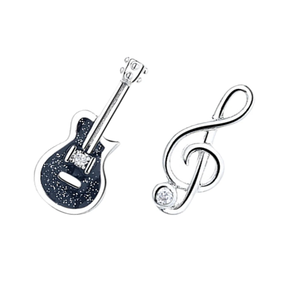 

Guitar Notes Earrings Music Jewelry Asymmetrical Copper Studs Fashion Accessories Women Girls Everyday Wear Prom Gifts