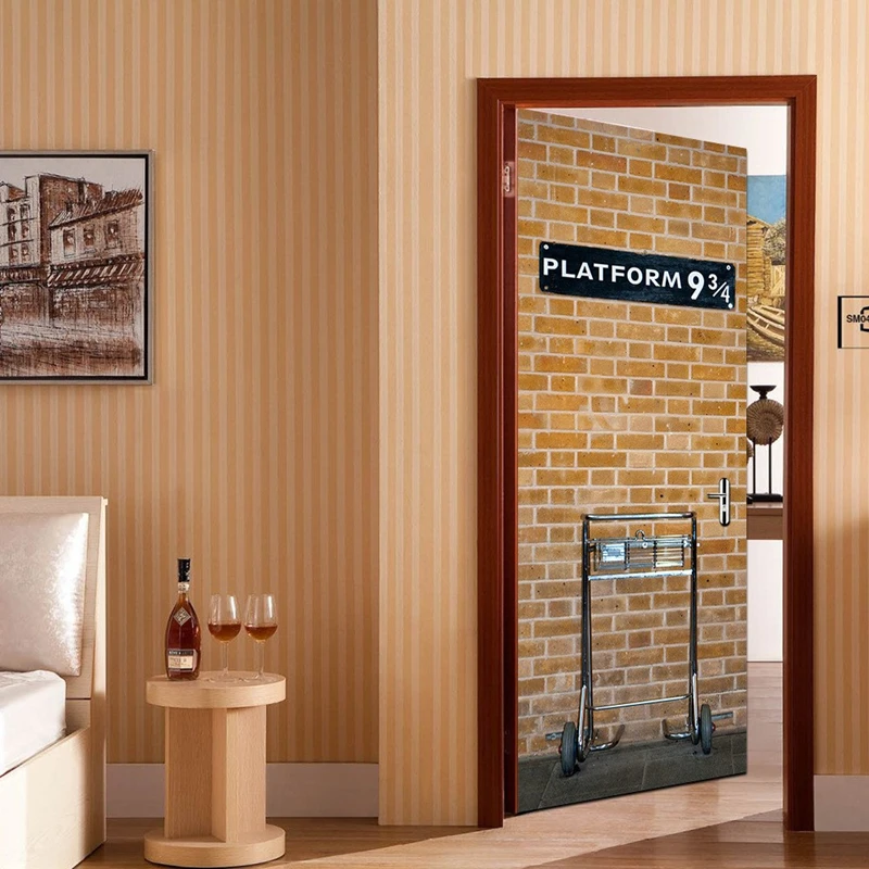 Magical Boy Movie Poster Train Platform 9-3/4 3D Door Stickers Home Decoration for Kids Room Walls Art PVC Mural on the Fridge