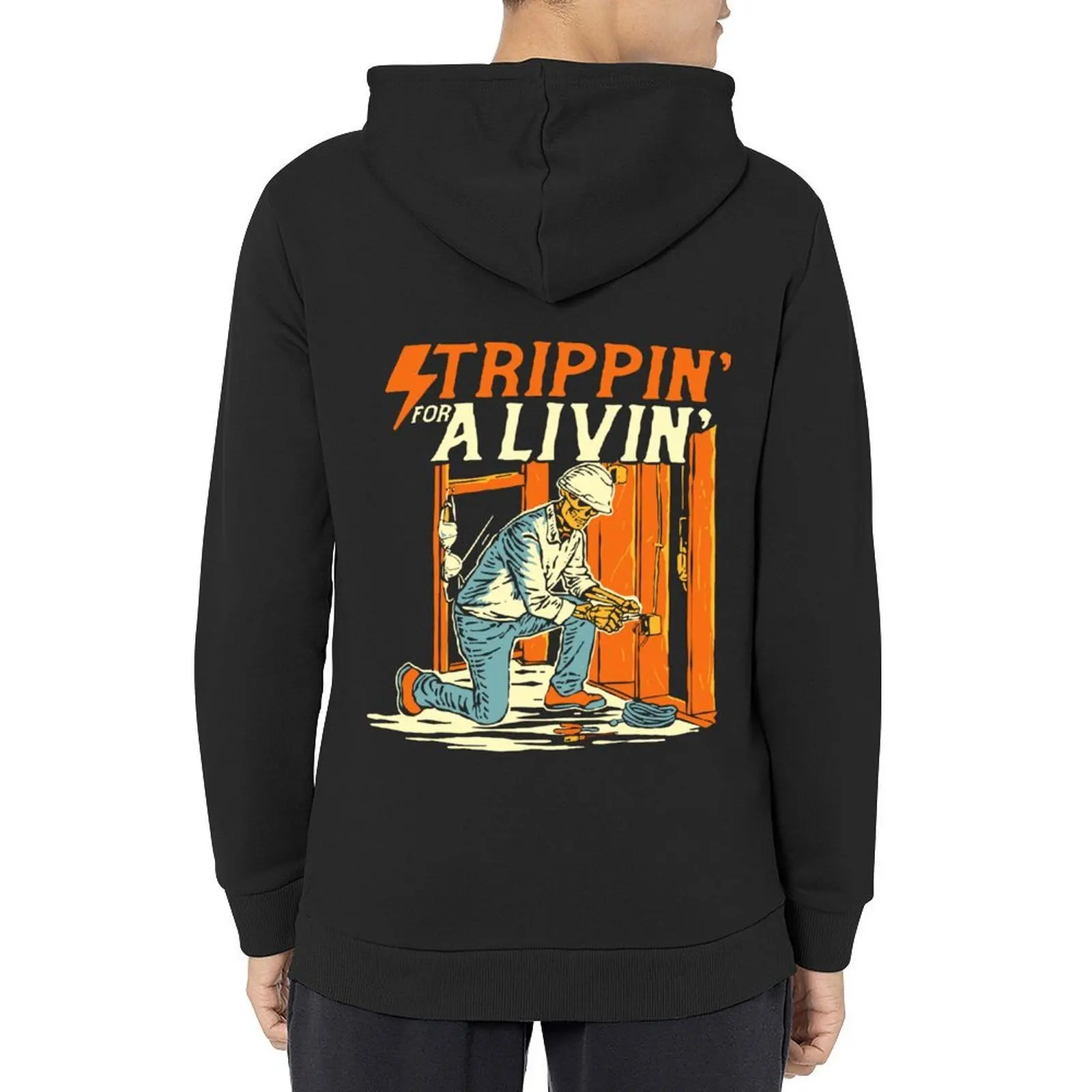 

Stripping For A Living Electrician Work Powerline Electrical, Electrician Perfect idea Father's Day Hoodie