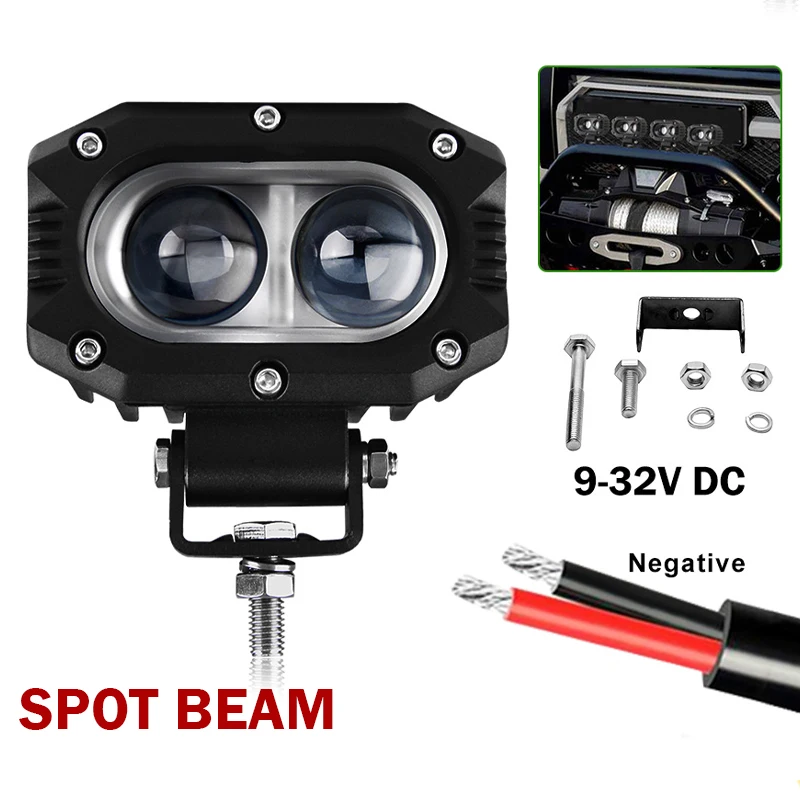 1PCS 5D len LED Work Light Universal Motorcycle Off Road Auxiliary Spot Lamp Driving Fog Light for Car Truck Motorbike Headlight