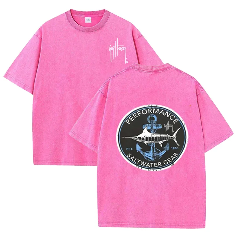Vintage Black Guy Harvey T Shirt Marlin & Anchor Acid Wash Oversized Tee view 3