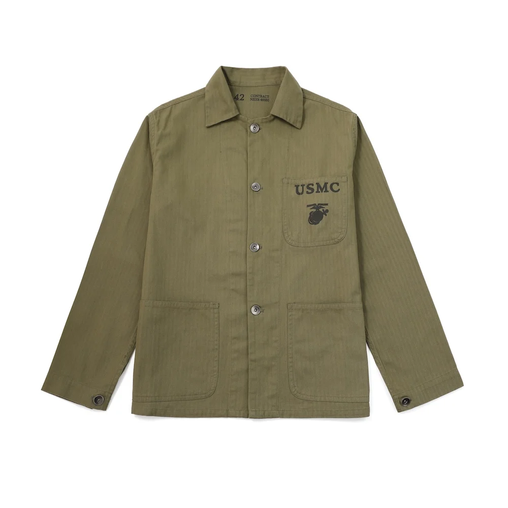 Vintage p41 hbt usmc ww2 utility field shirt blouse military retro