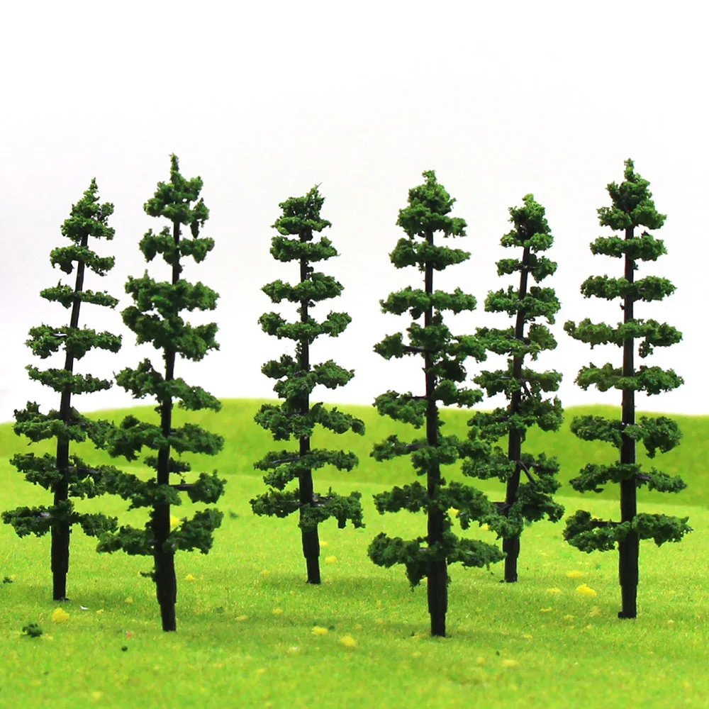 

30pcs Height 9CM Miniature Trees Green Plant Railway Train Layout Garden Architecture Building Materials Decoration for Diorama