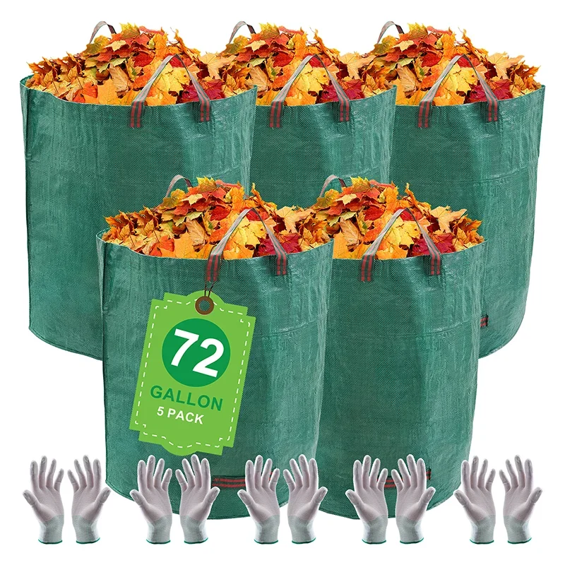 

Garden Waste Bags 72-132 Callons Reusable Collapsible Lawn and Leaf Bags with Reinforced Handles for Camping Trunk Storage Bag