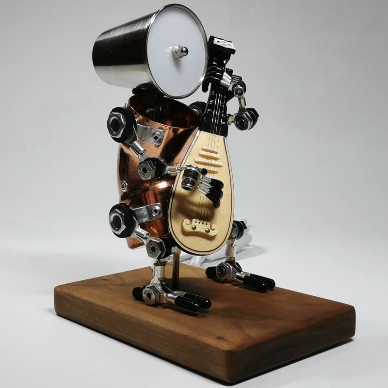 

Industrial style Steampunk night light Handmade robot desktop decoration decoration Pipa Zhongruan Min musical instrument