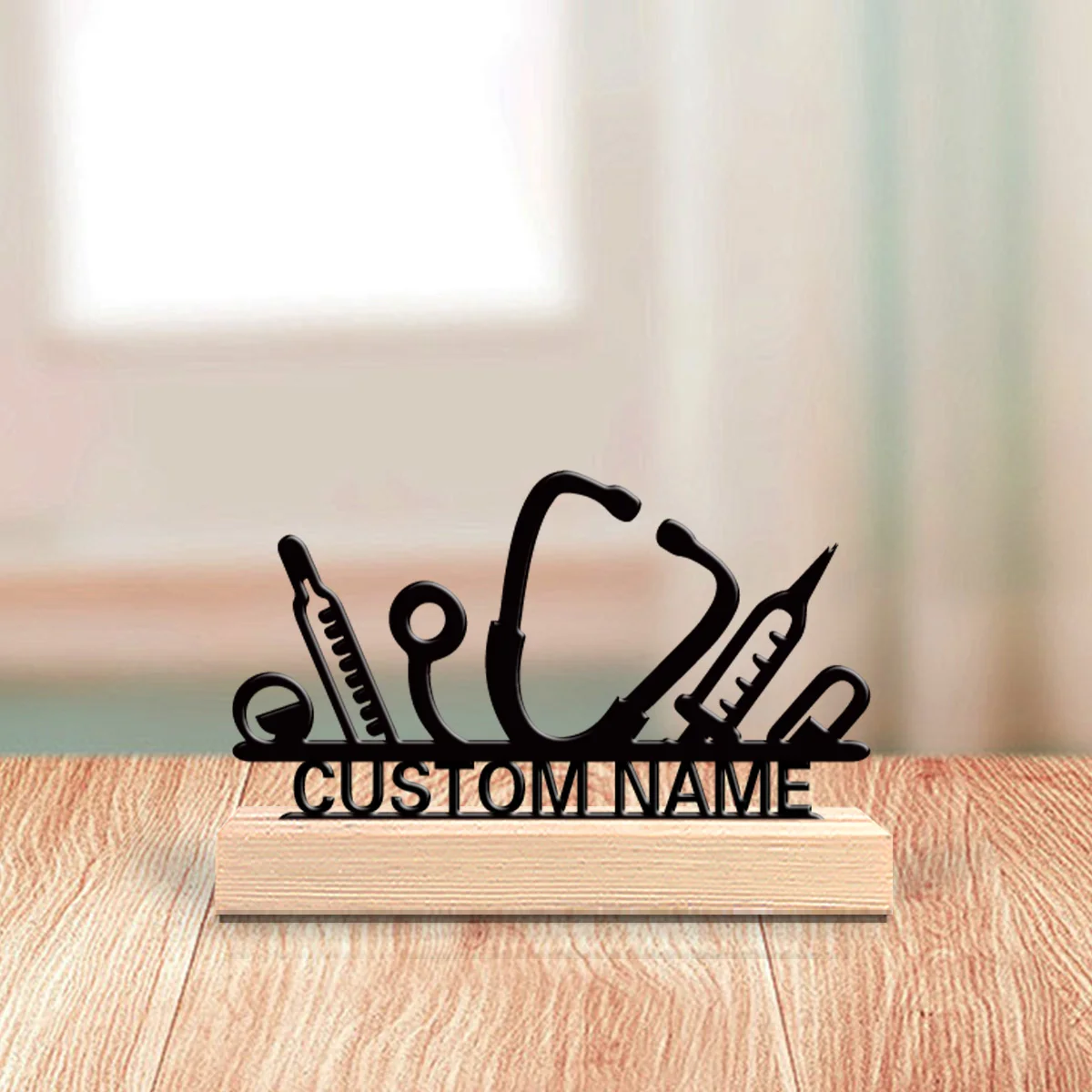 1 pc new Medical instrument Customizable Name Wooden Decor Handcrafted with Elegant Cursive Lettering
