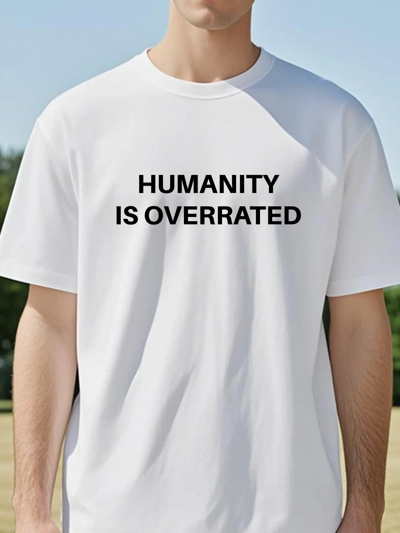 

Humanity Is Overrated Animal Print T-Shirt Unisex Heavyweight Anime Cartoon New Streetwear Tee