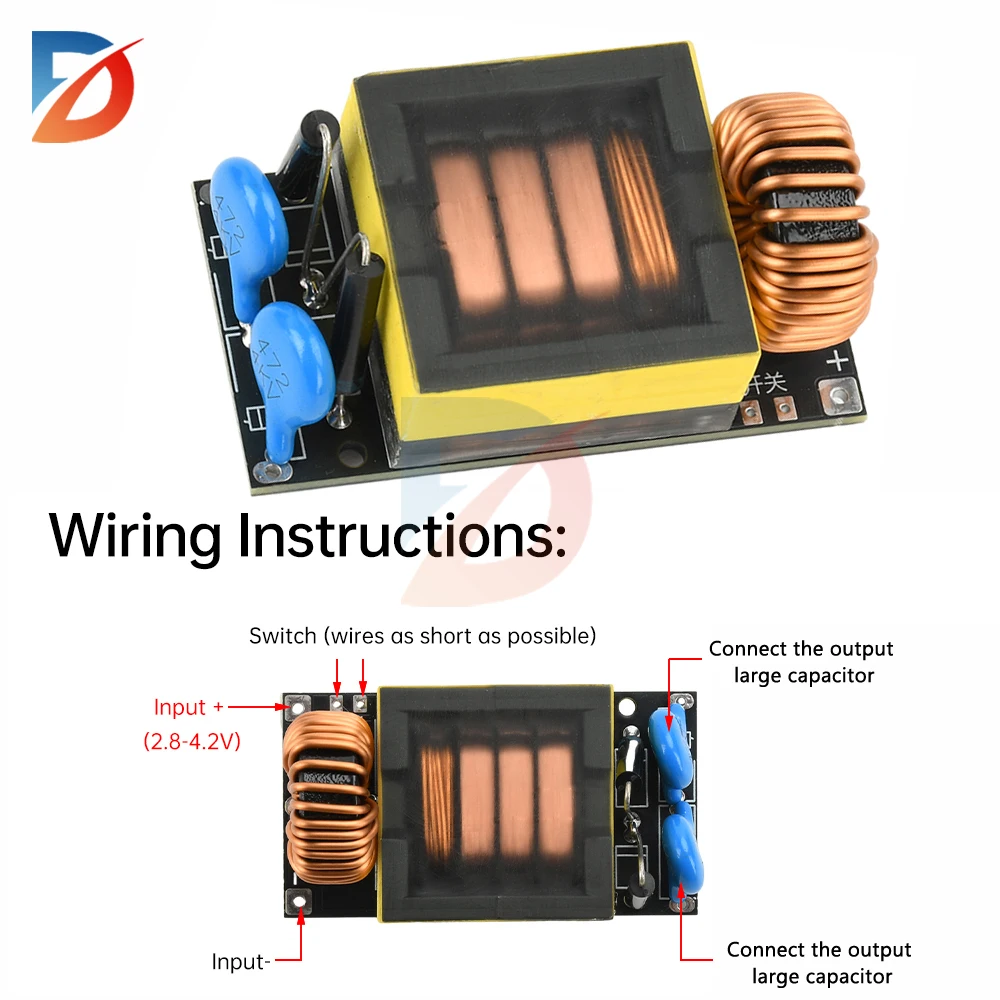 DIY Electric Mosquito Swatter Module DC3.7V to 4kV high voltage boost module suitable for powerful electric mosquito swatter