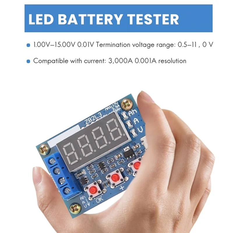 ZB2L3 Battery Tester LED Digital Display 18650 Lithium Battery Power Supply Test Resistance Lead-Acid Capacity