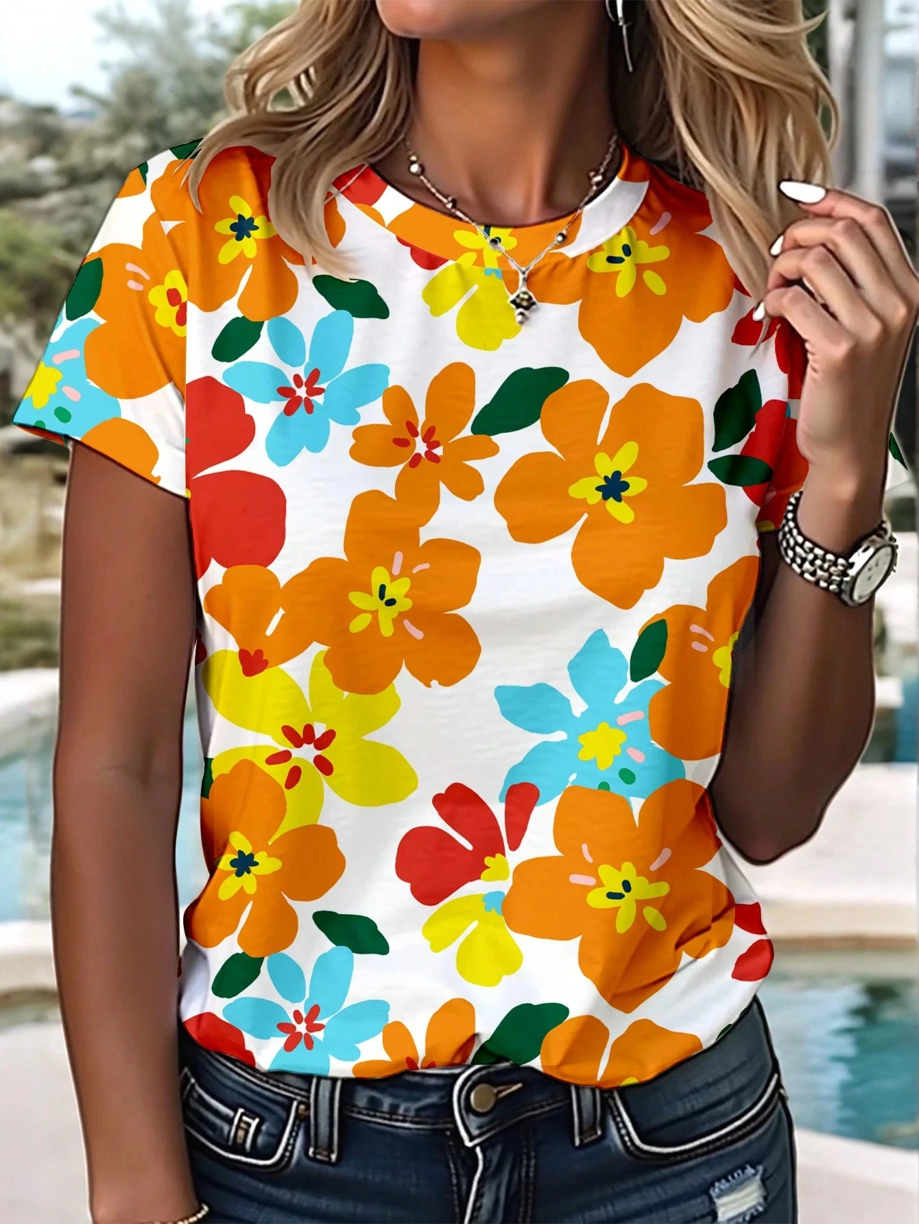 

Sunflower T-Shirts Colorful Floral 3D Print Women Casual O-Neck T Shirt Short Sleeve Top Harajuku Y2k Casual Tee Female Clothing