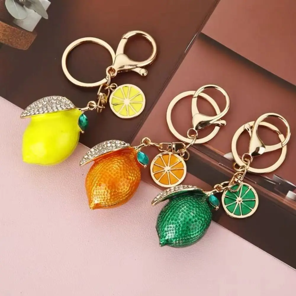 Handbag Jewelry Ornaments Lemon Keychain Alloy 3D Crafts Simulation Lemon Pendant Sweet Exquisite Lemon Charms Backpack Decor