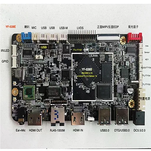 

028E RK3568 Android 11 HDM1 вход и выход FHD LVDS eDP MIPI драйвер PCBA плата