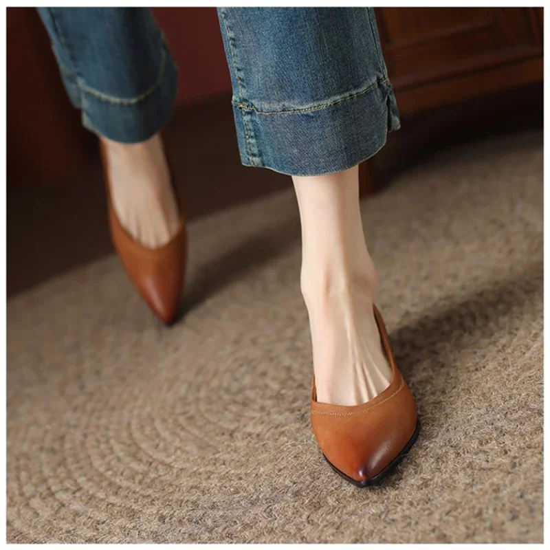 Summer Fashion New Solid Color Stiletto Comfortable Banquet Shallow Casual Sexy Pointed Toe Women\'s High Heels Zapatos De Mujer