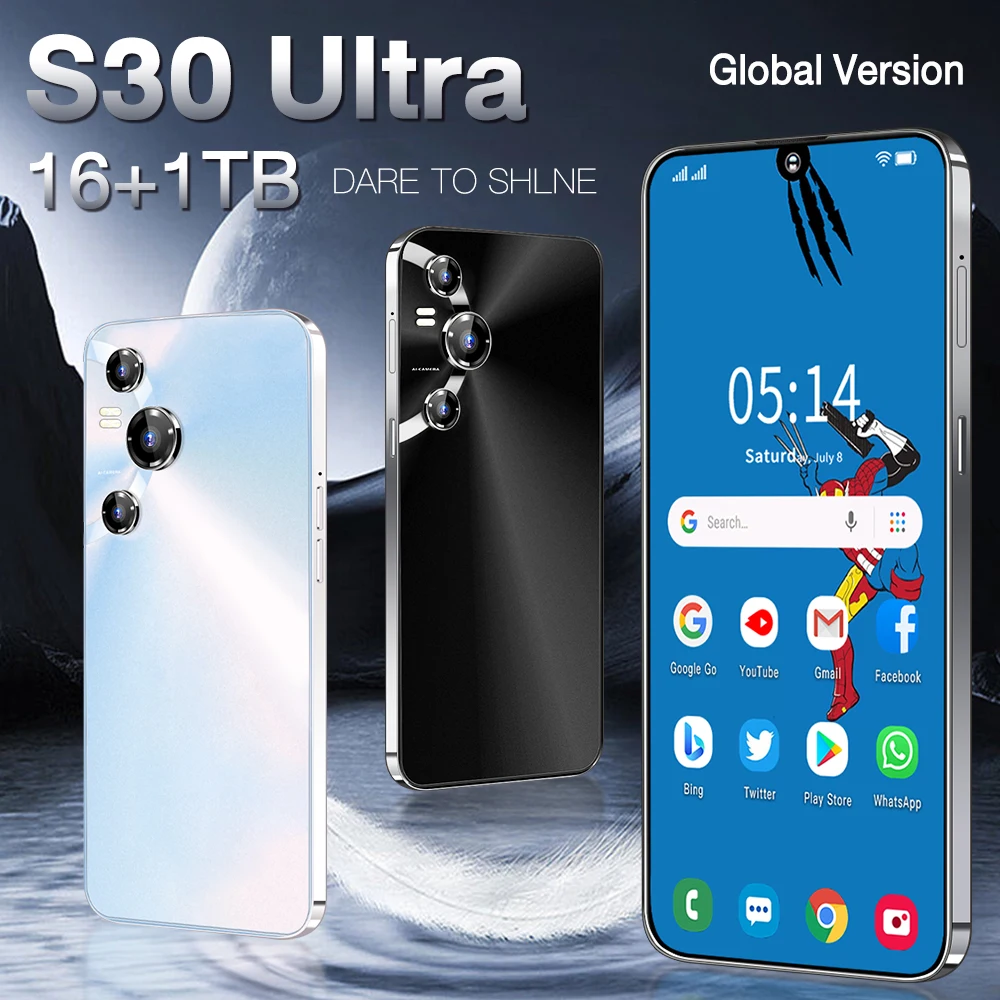 [World Premiere] S30 Ultra 5G Smartphone Android 7.3inch Full Screen Camera 50MP+108MP Snapdragon 8 gen2 Cellphone Unlocked