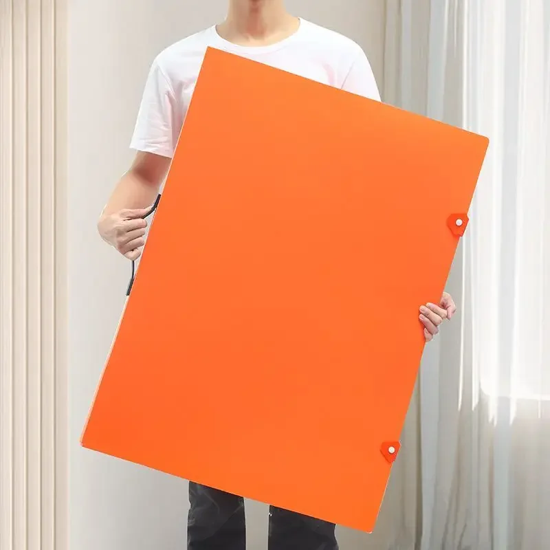 Portable Double Buckle A1 Poster Book Folder Data Book 2K Engineering Drawings Storage Folder Half Open Art Portfolio