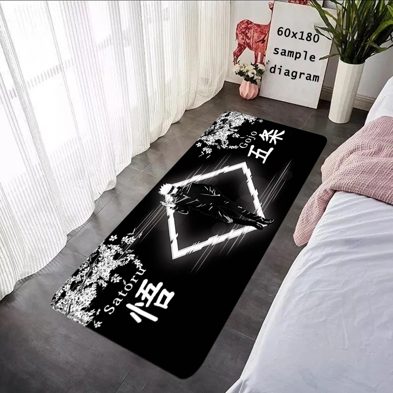 Living Room Rugs Foot Carpets Jujutsu Kaisen Gojo Satoru Entrance Doormat Kawaii Rug Floor Mats Anti Slip Mat Home Decor Kitchen