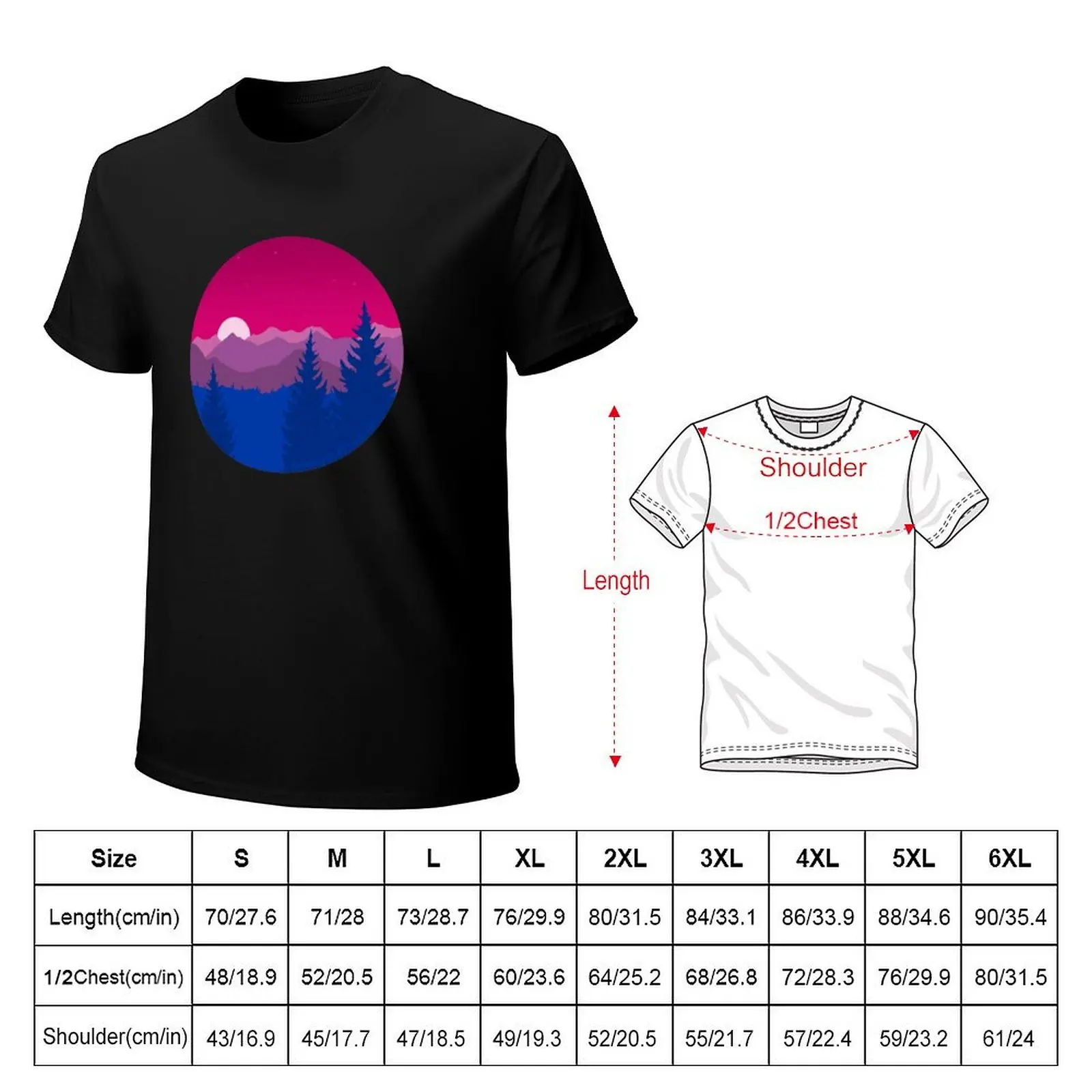 Subtle Bisexual Pride Flag Mountainscape T-Shirt oversizeds vintage clothes baggy shirts new edition shirts men graphic