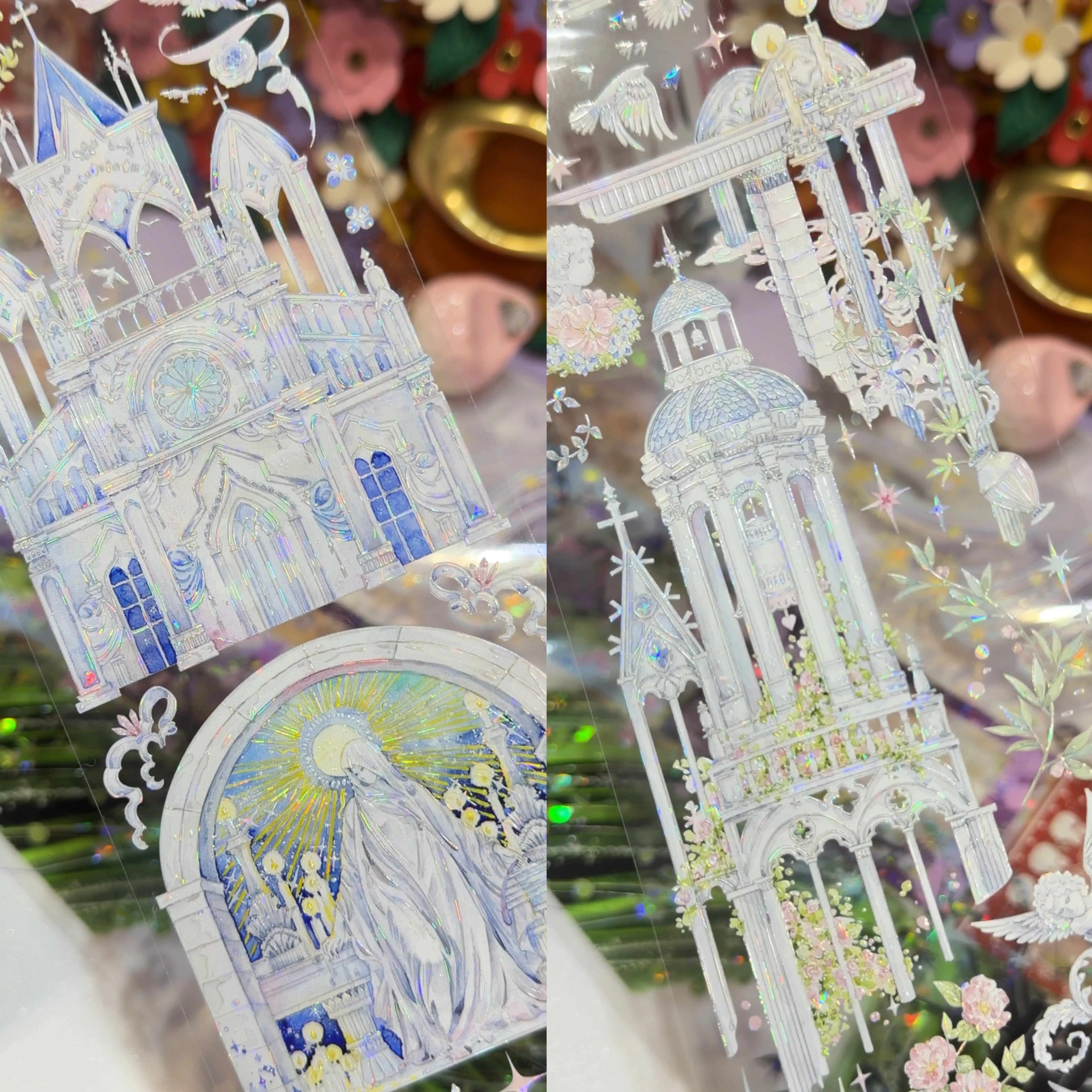 wines-sacred-garden-flower-realm-shell-light-journaling-washi-tape-sticker