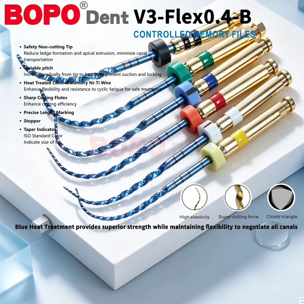 6pcs/Box Dental Rotary Super Files Blue Files Rotary Files Niti Heat Activation Endodontic Tips Use for Root Canal Odontologia