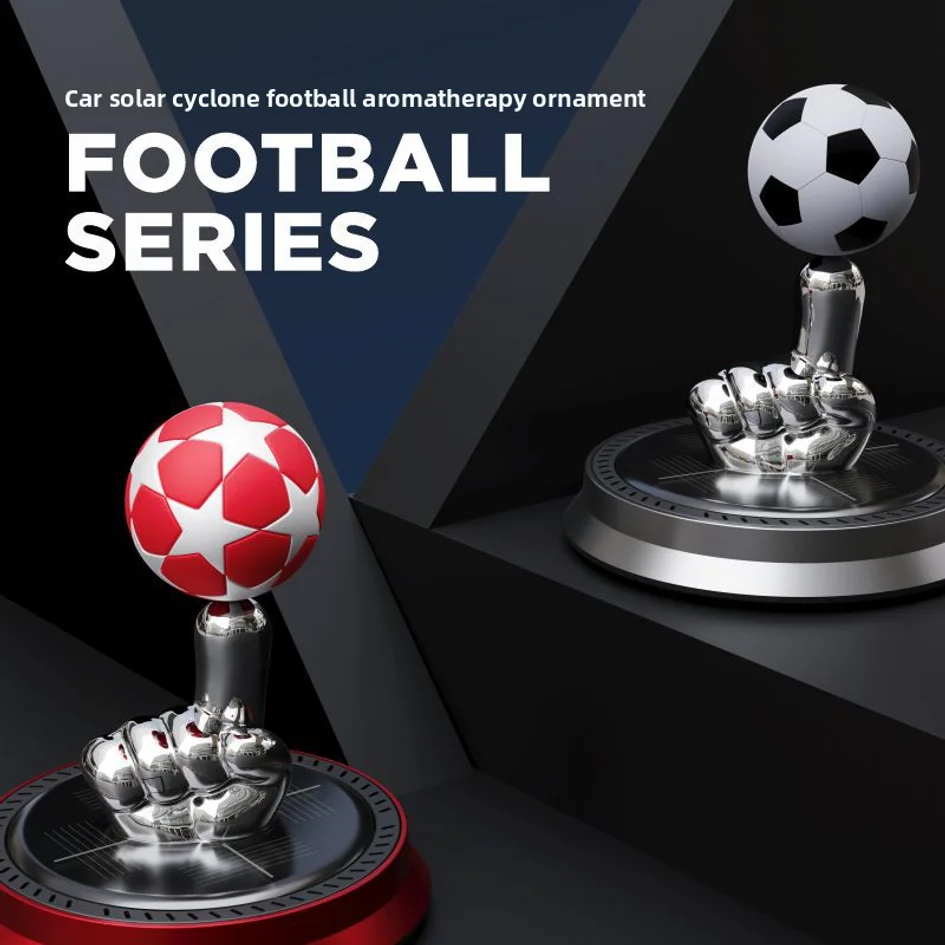 Solar Car Fragrance Finger Football Car Air Freshener Automatic Rotating Floating Ball Auto Interior Home Aromatherapy Diffuser