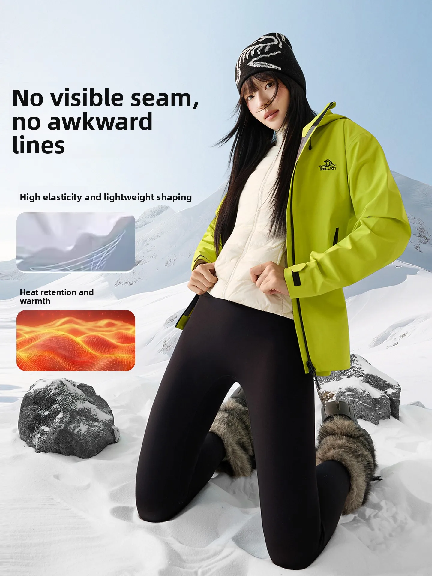 Ankela Pantaloni Arca Foderati Fce da Donna Pantaloni da Yoga Pantaloni di Cotone con Strato Base Caldo Pantaloni Lunghi a Vita Alta Nylon Spandex