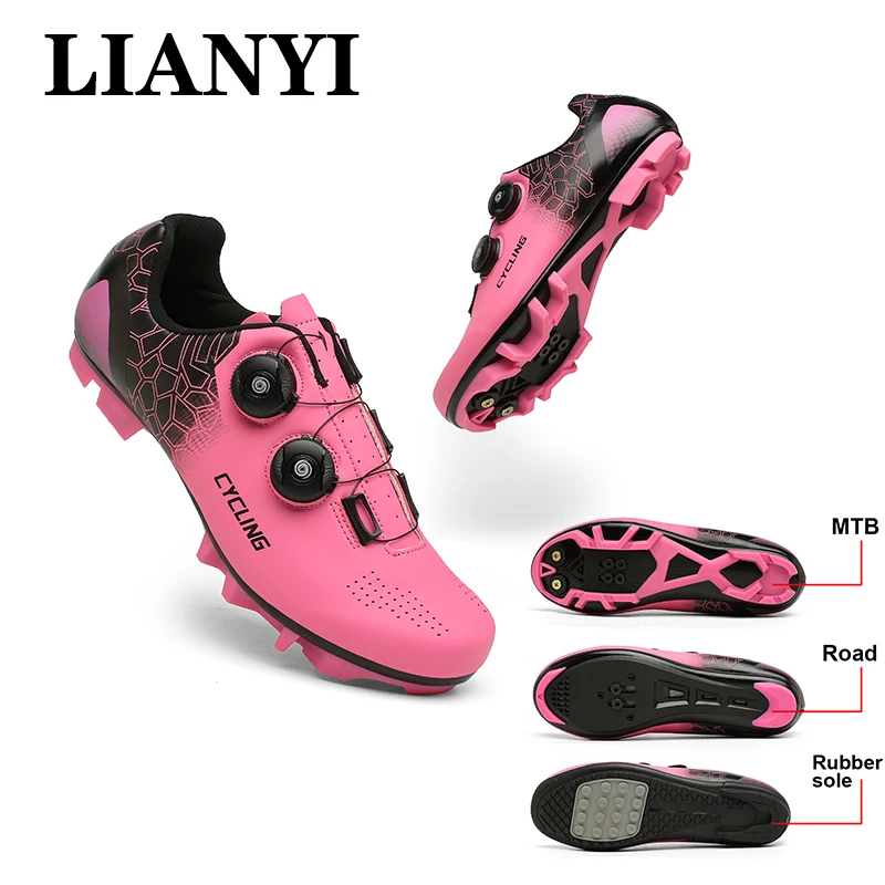 

LIANYI New Men's And Women's Road Cycling Shoes Competition Self-locking Bicycle Racing Shoes Clips Mountain Bike Cycling Shoes