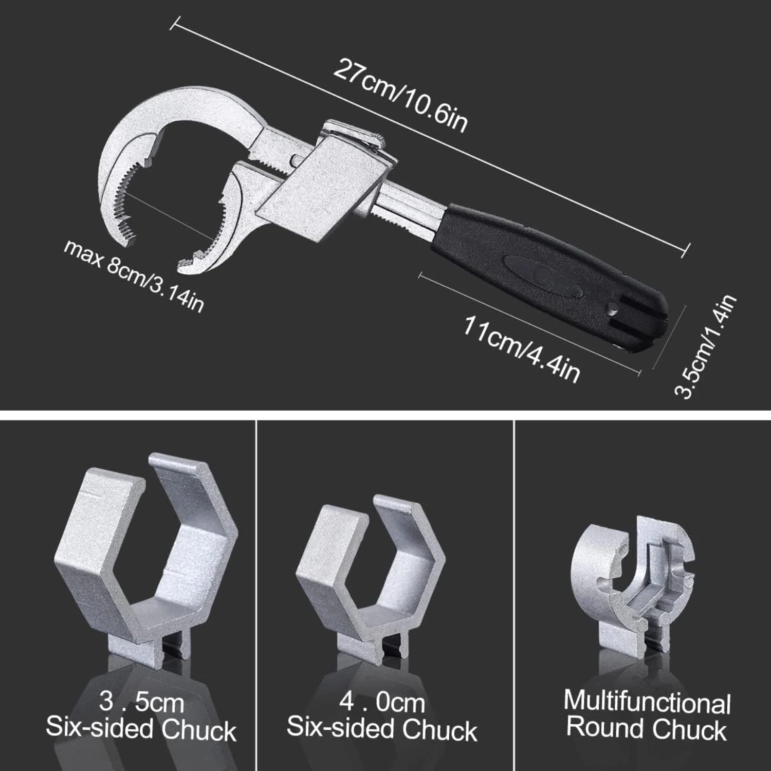 Highly Effective and Versatile Durable Adjustable Bathroom Sink Wrench Set - Convenient Essential Tool for Easy Repair, Assembly