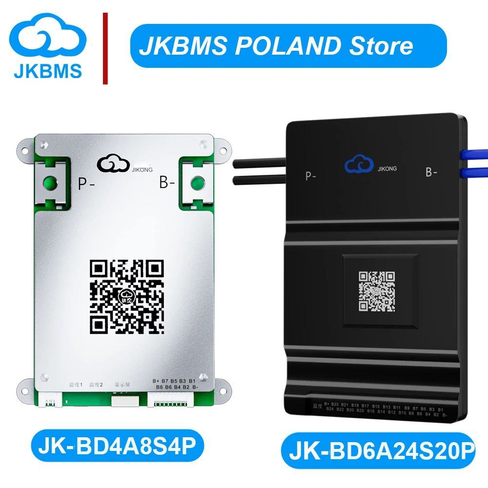 JKBMS 200A 150A 40A JIKONGBMS JK-BD6A24S20P RS485 CAN App BT Smart BMS 16S 17S 20S 24S Aktywna Balansacja 0.4A 0.6A do Baterii Litowo-Jonowych LiFePO4