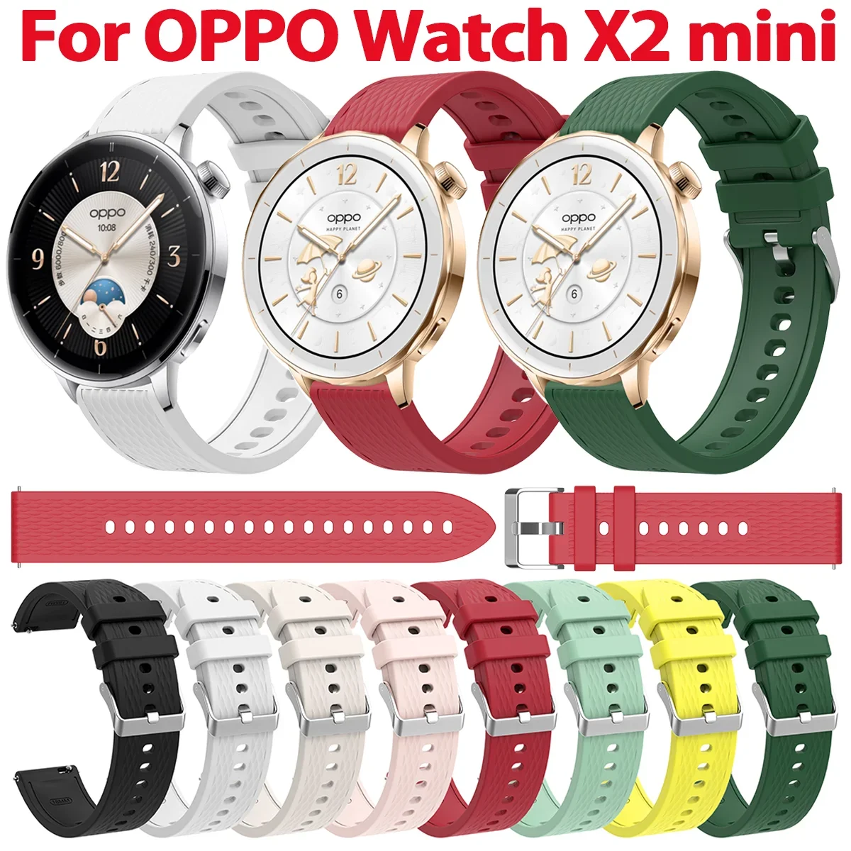 For OPPO Watch X2 Mini Silicone Strap Replacement for oppo watch x2 mini Soft Sports Watchband Bracelet