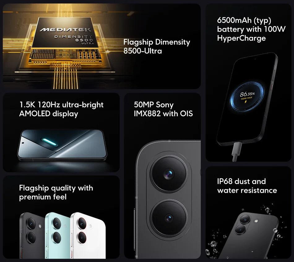 POCO X8 Pro Global Version Dimensity 8500-Ultra 6500mAh 100W HyperCharge 50MP OIS Camera 6.59" 1.5K 120Hz AMOLED 5G Mobile Phone