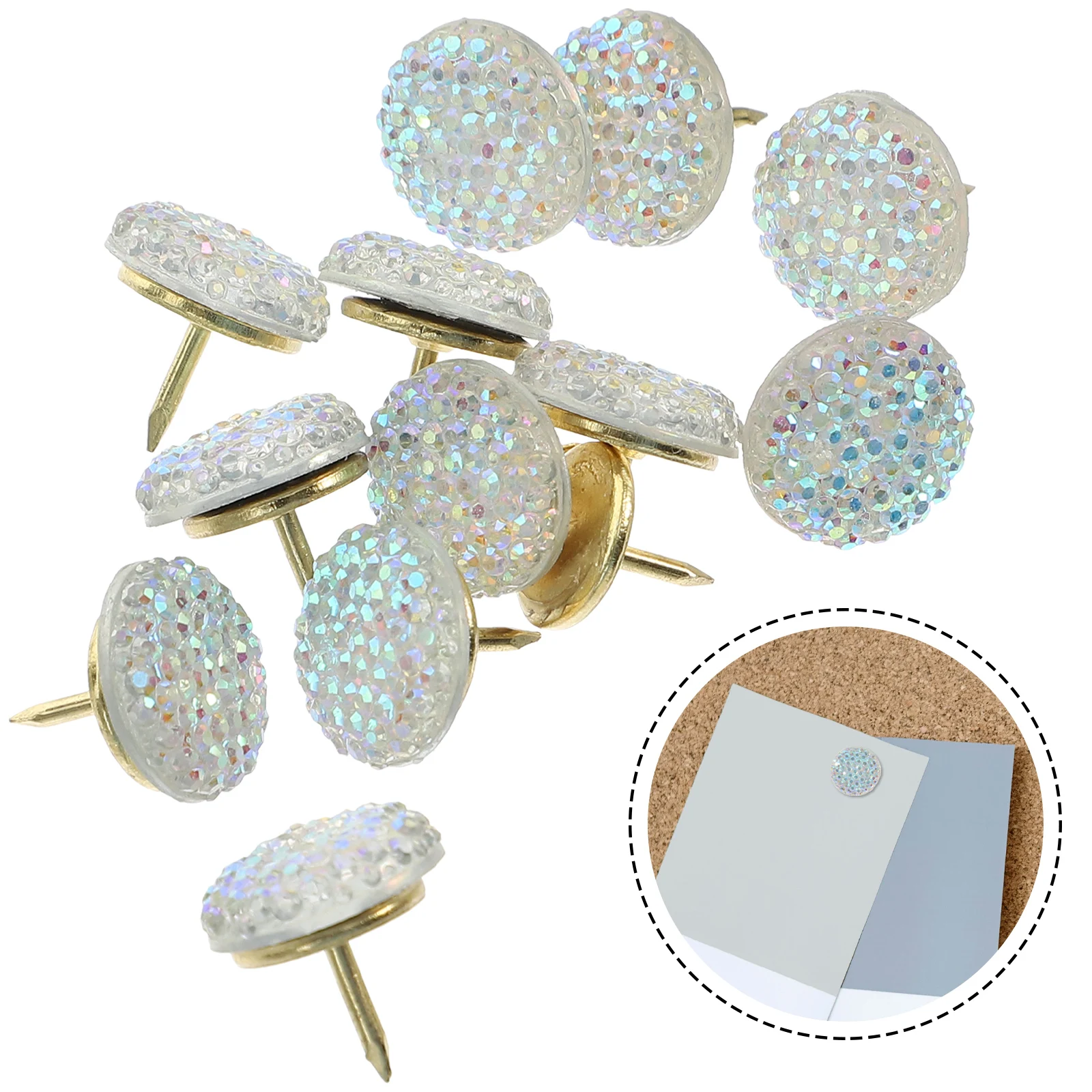 

15 Pcs Resin Thumb Tacks Reusable Pushpins Flat Cork Board Decorative Multi Supplies Compact Small Candy