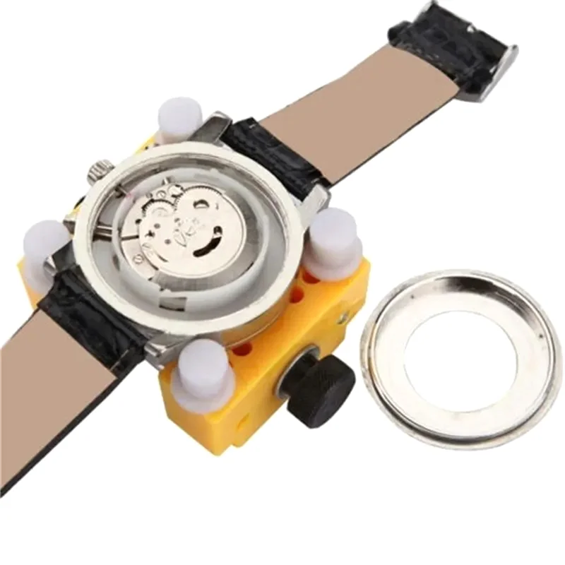 XFDE Watch Adjustable Opener Back Case Cover Press Closer Remover Fixing Holder Case Repair Tool Movement Dial Fixer Yellow