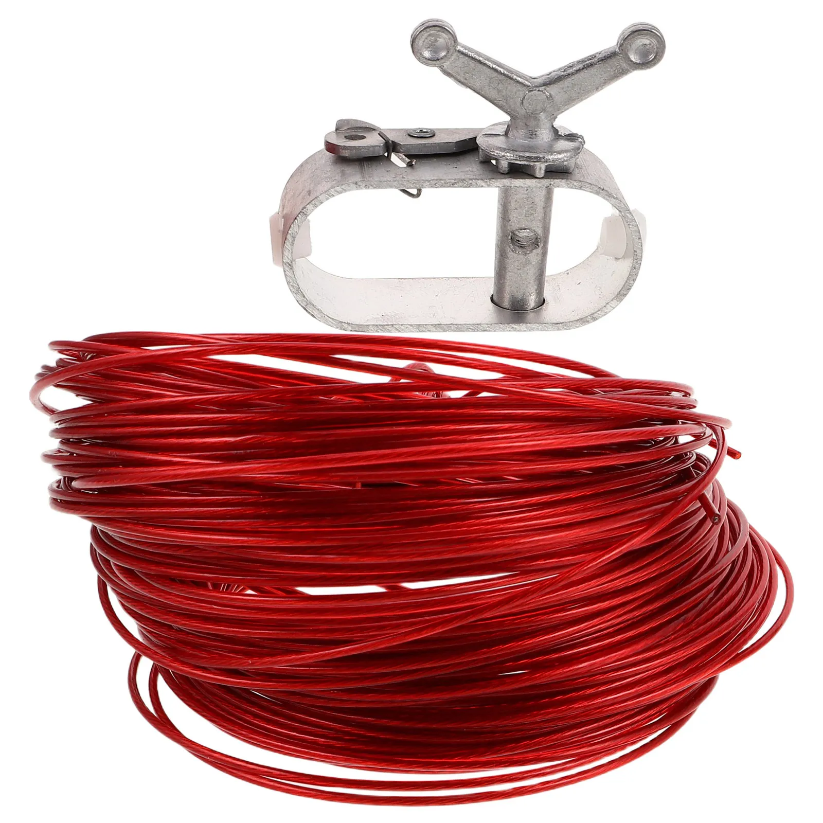 1Set Pool Cover Cable Winch Kit 100Ft Steel Wire Spring Loaded Ratchet Aluminum Alloy Heavy Duty Winter Pool Tool